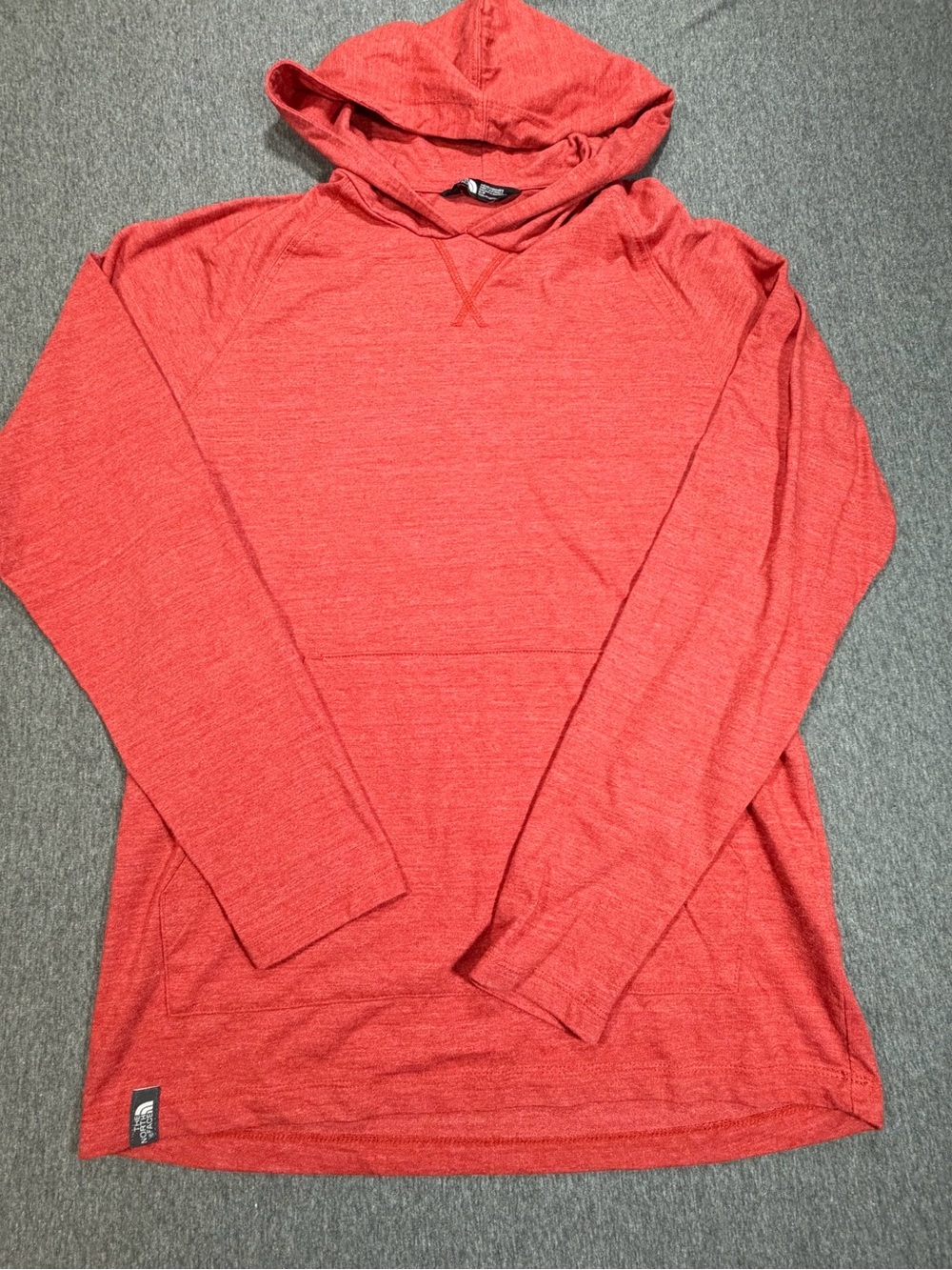 The North Face Men's Red Hooded Lightweight Pullover Small Kangaroo Pocket